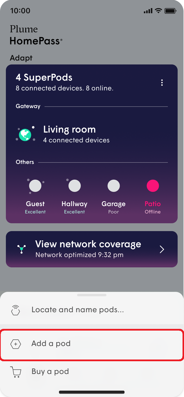 How do I add pods to my HomePass network?