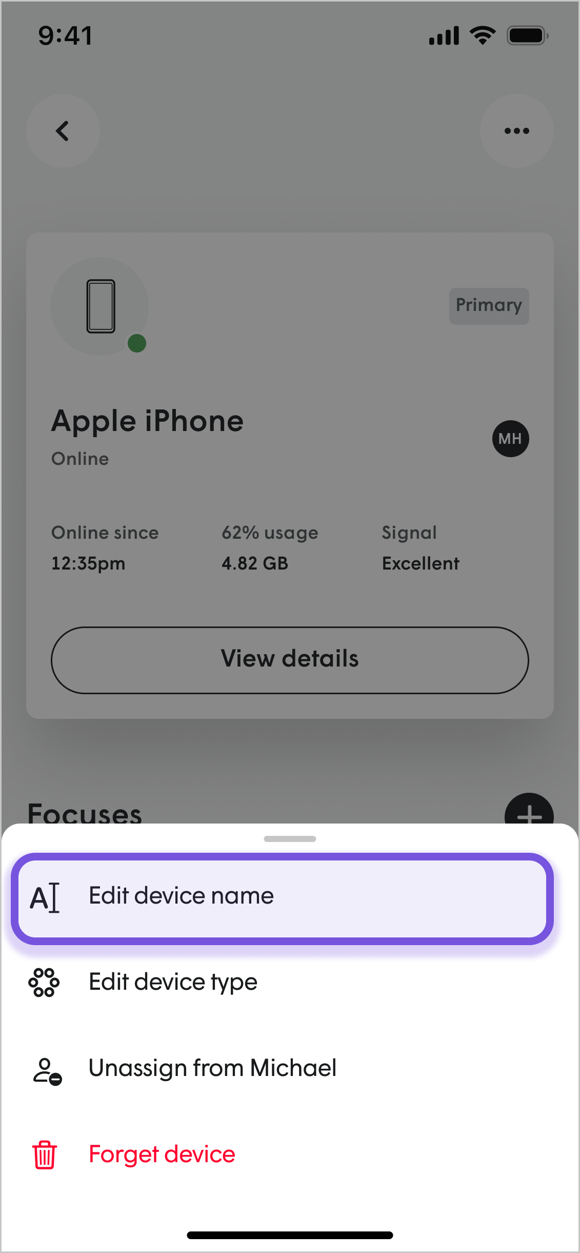 How can I rename my connected devices?