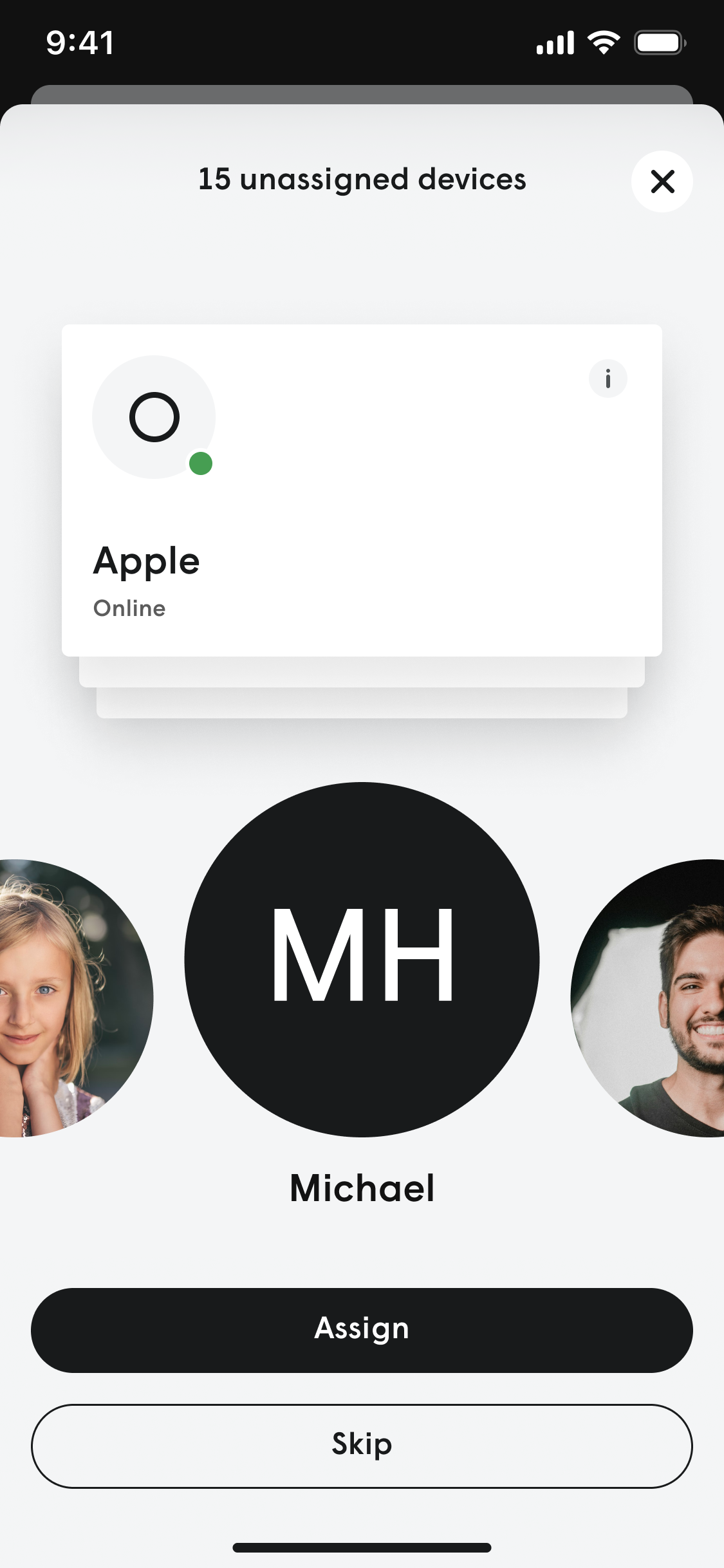 How do I transfer a device from one person to another?