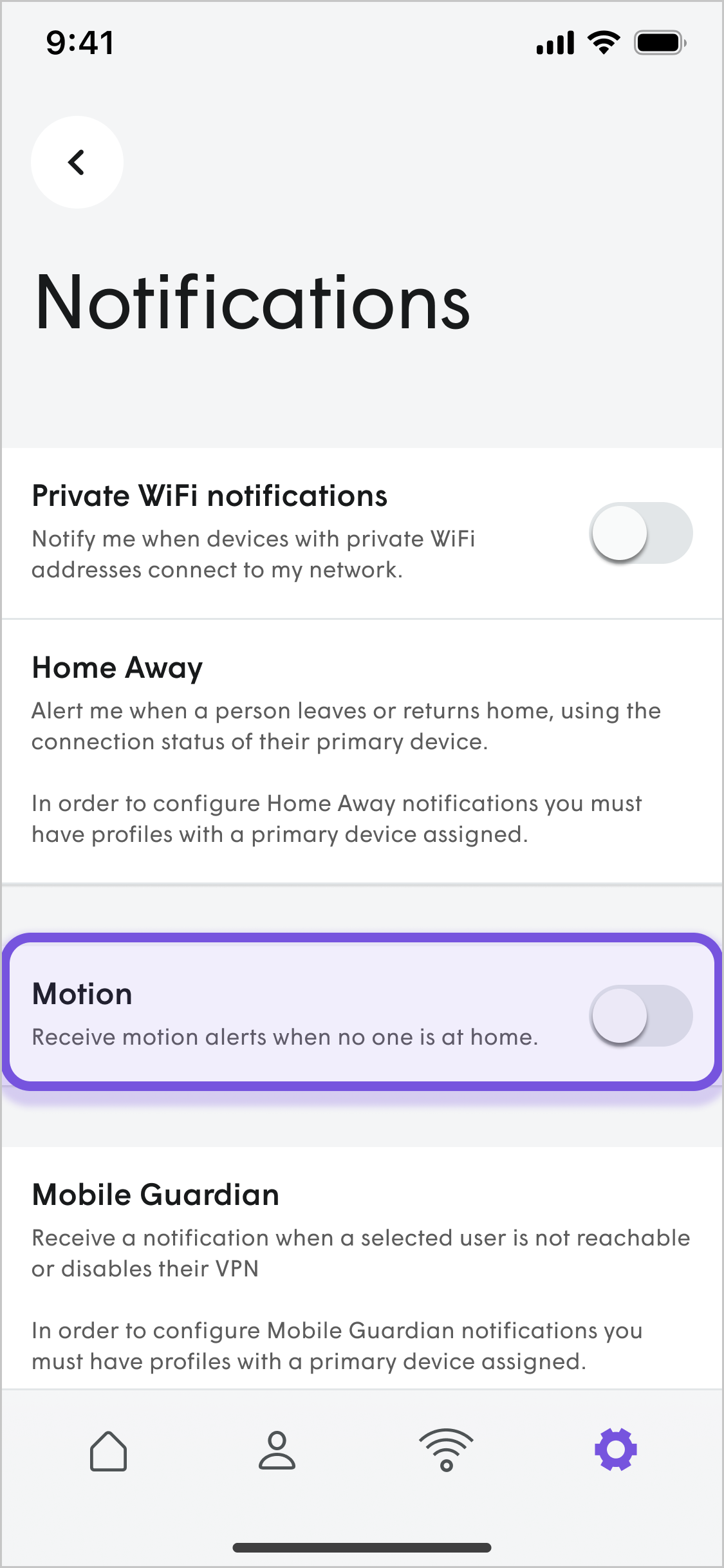 How do I set up motion alert notifications?