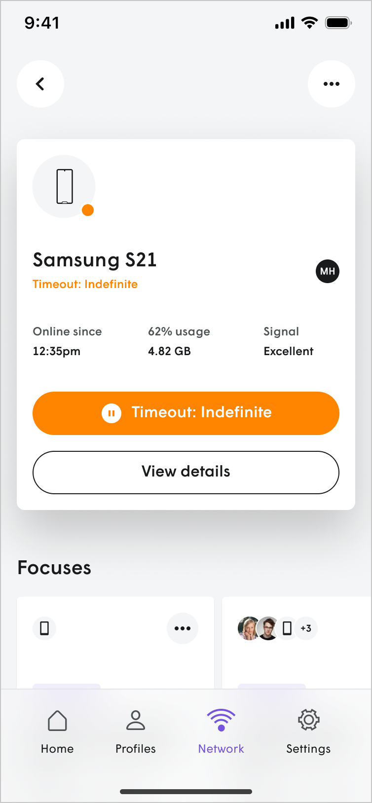 Setting a quick Timeout for a person, group, or device