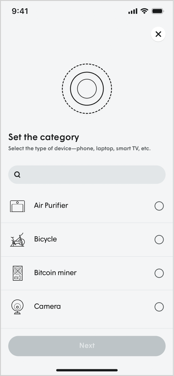 Updating the device type and icon