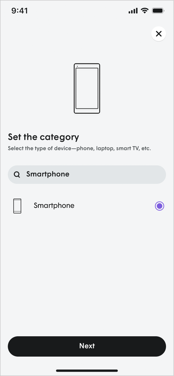 Updating the device type and icon